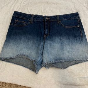 Ombré denim shorts